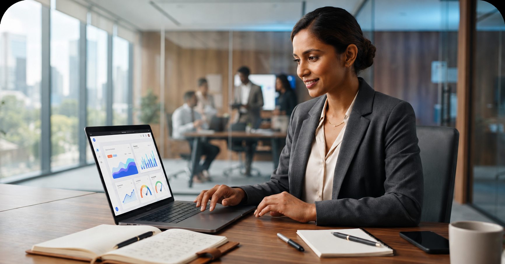 A marketing professional reviewing website performance