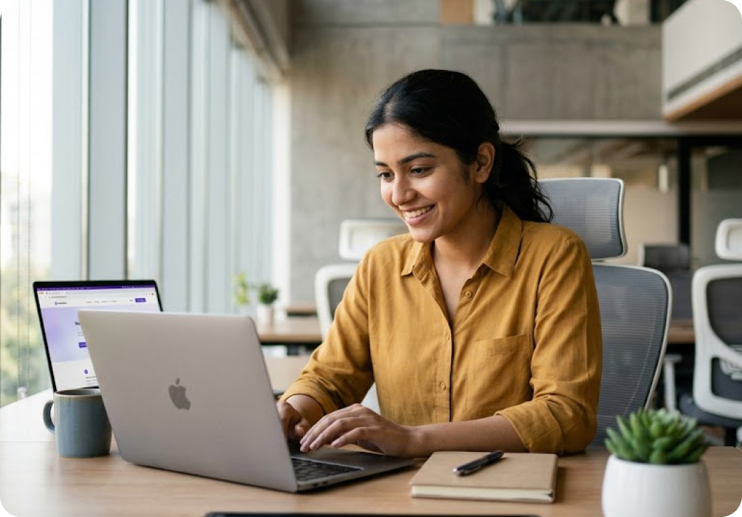 A marketer reviewing a landing-page experience