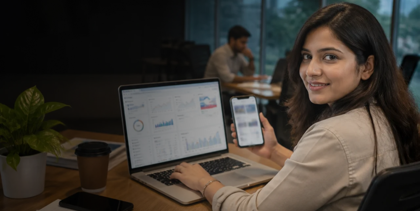 Meta advertising specialist reviewing campaign creative and performance
